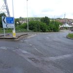 M4 junction 44 roundabout at Peniel Green during planned overnight resurfacing works.