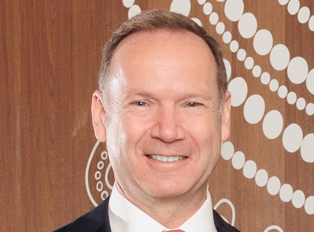 Headshot of Roch Cheroux, the chief executive of Dŵr Cymru Welsh Water, photographed against a plain background.