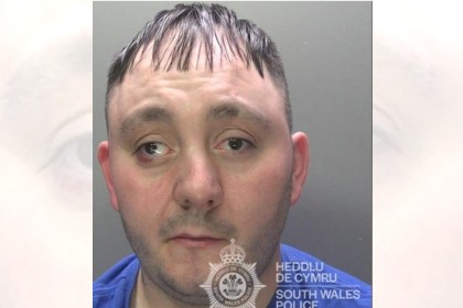Police custody photograph of Ryan Simon, who was jailed following a high‑speed pursuit in Port Talbot.
