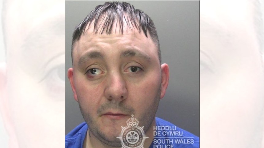 Police custody photograph of Ryan Simon, who was jailed following a high‑speed pursuit in Port Talbot.