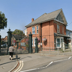 Entrance to Carmarthen Park in Carmarthen, where police are investigating an attempted murder.