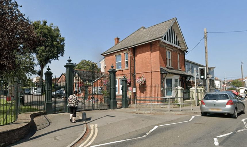 Entrance to Carmarthen Park in Carmarthen, where police are investigating an attempted murder.