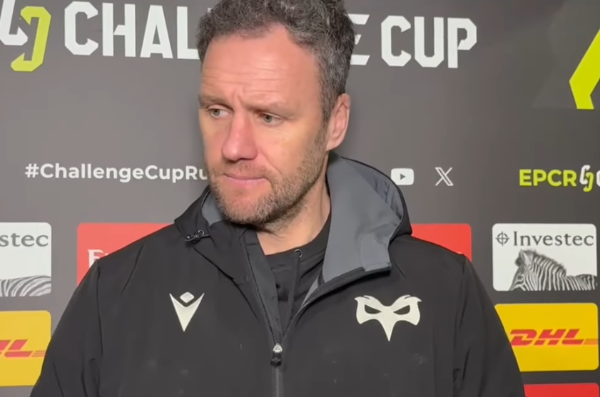 Ospreys head coach Mark Jones speaking after the 31-26 defeat to Montpellier at the Brewery Field last night.