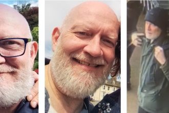 Montage of three photos of James McKenna, including close-up portraits and a surveillance-style image, issued by police in connection with an attempted murder investigation.