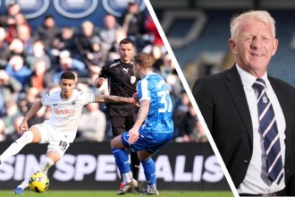 Montage combining a Swansea City match photo and a supplied portrait of Gordon Strachan, used to illustrate his comments about the club.