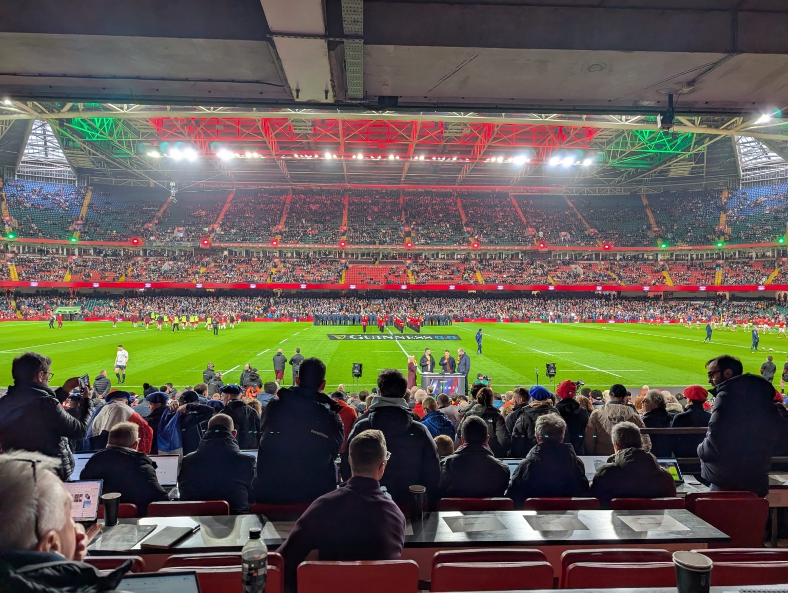 Principality Stadium with large sections of empty seating during Wales’ Six Nations match against France.