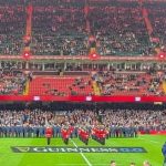 Principality Stadium with large sections of empty seating during Wales’ Six Nations match against France.