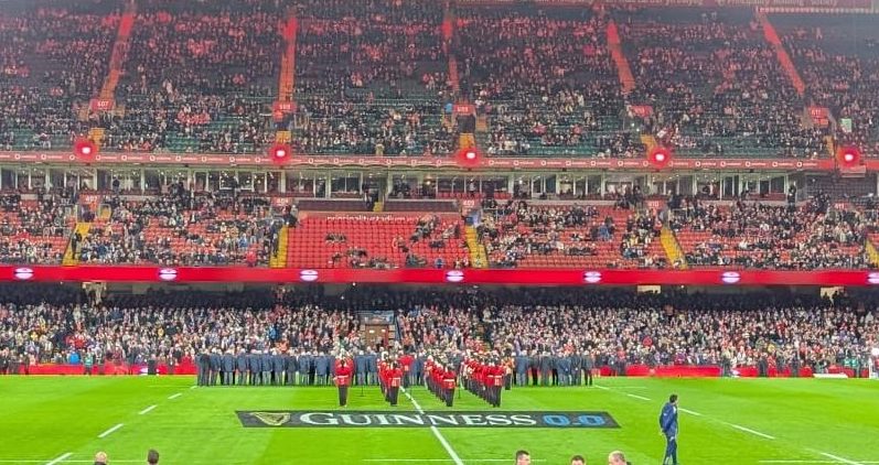 Principality Stadium with large sections of empty seating during Wales’ Six Nations match against France