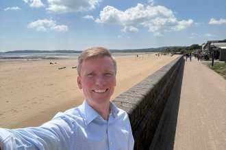 Torsten Bell MP on Swansea promenade