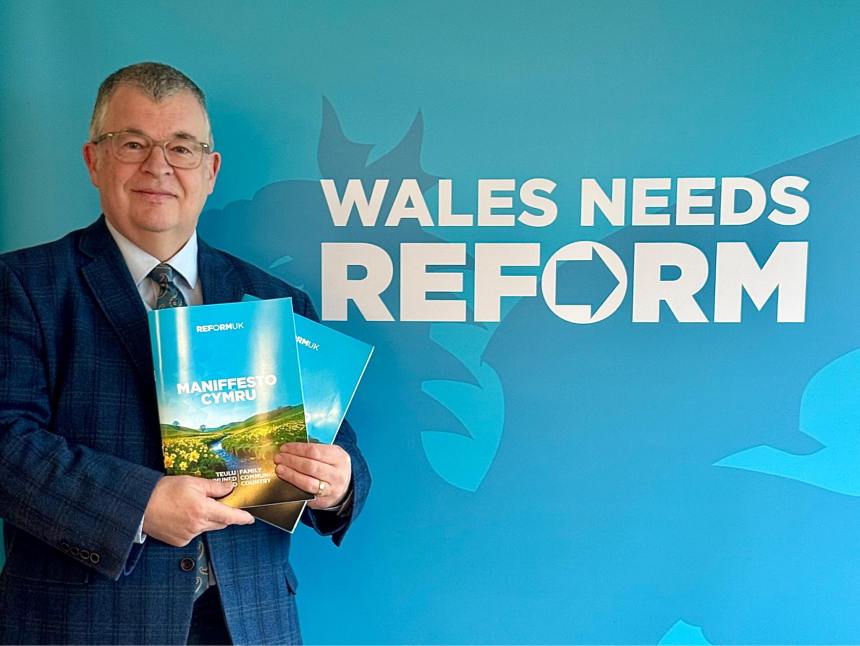 Iain McIntosh, Reform UK candidate for the Brycheiniog Tawe Nedd constituency in May's Senedd election.