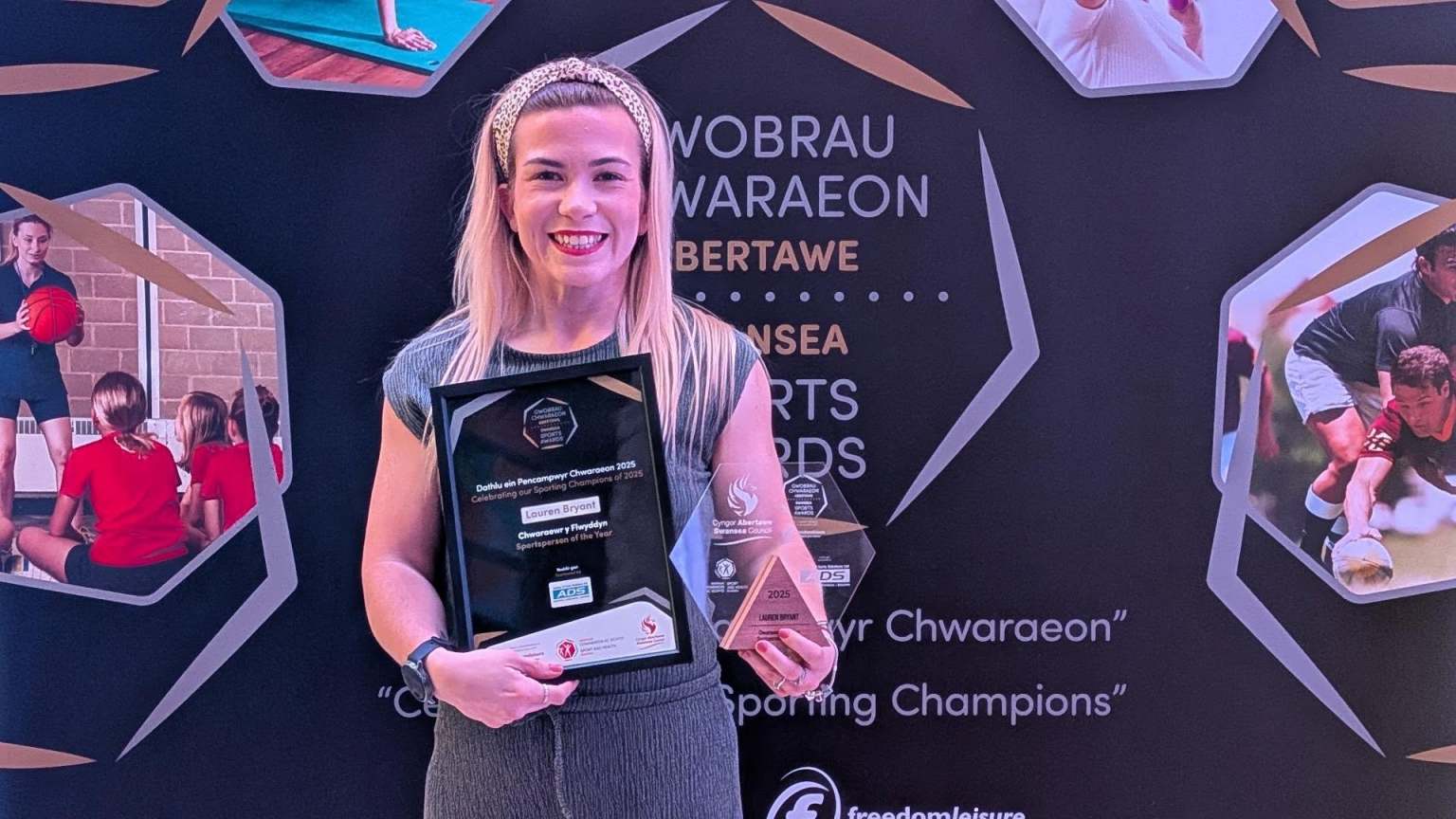Lauren Bryant, named Sportsperson of the Year at the Swansea Sports Awards 2025. Image credit: Swansea Council