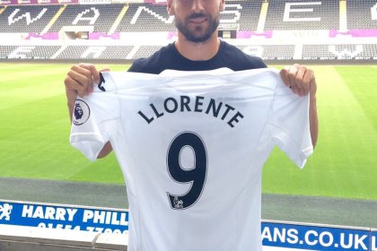 Fernando Llorente, pictured in August 2016 with his swans kit.