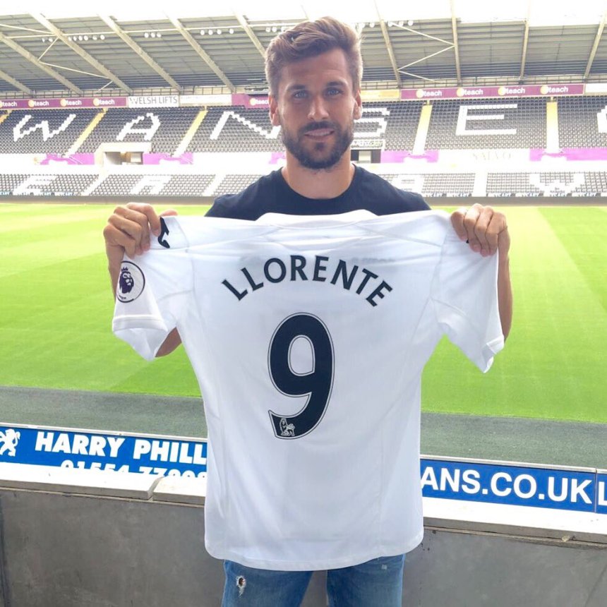 Fernando Llorente, pictured in August 2016 with his swans kit.