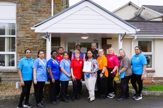 Staff at Cwm Catref care home in Pontardawe