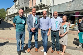 Reform Wales Leader Dan Thomas with candidates