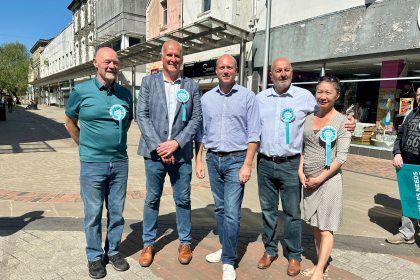 Reform Wales Leader Dan Thomas with candidates