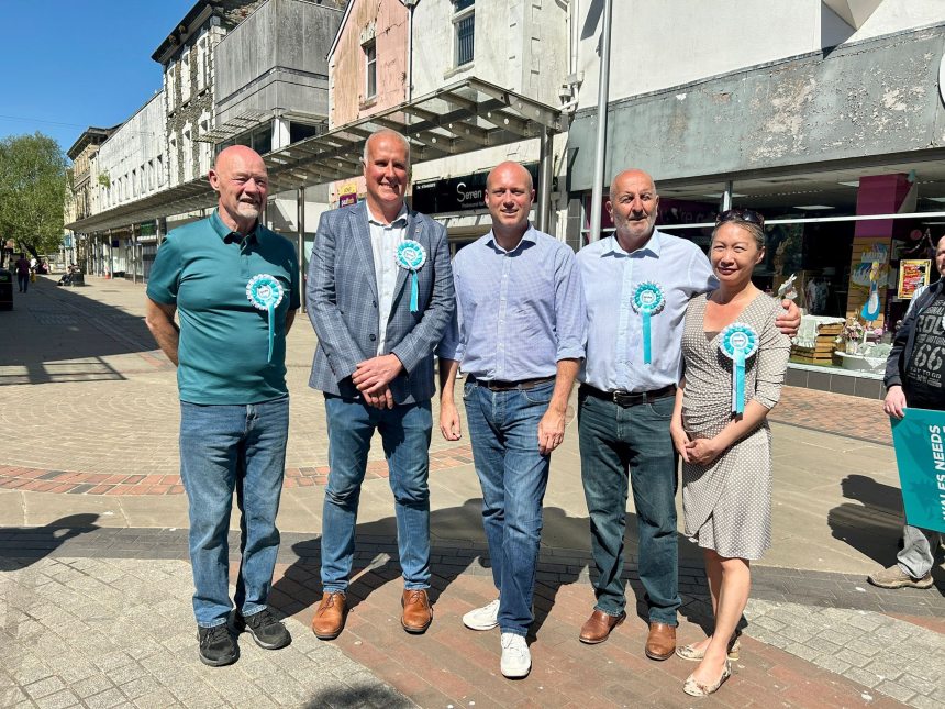 Reform Wales Leader Dan Thomas with candidates