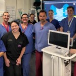 The Morriston Hospital cardiology team with the Volt PFA system. From left: Monica Angeles, Melissa Madden, Lizzie Murphy, Eve Burns-Thomas, Anne-Marie Davies, Tamsin de Bude, Dr Dewi Thomas, Emily Church, Sam Peddie, Harry Mahoney and Claire Warren. Image: Swansea Bay University Health Board