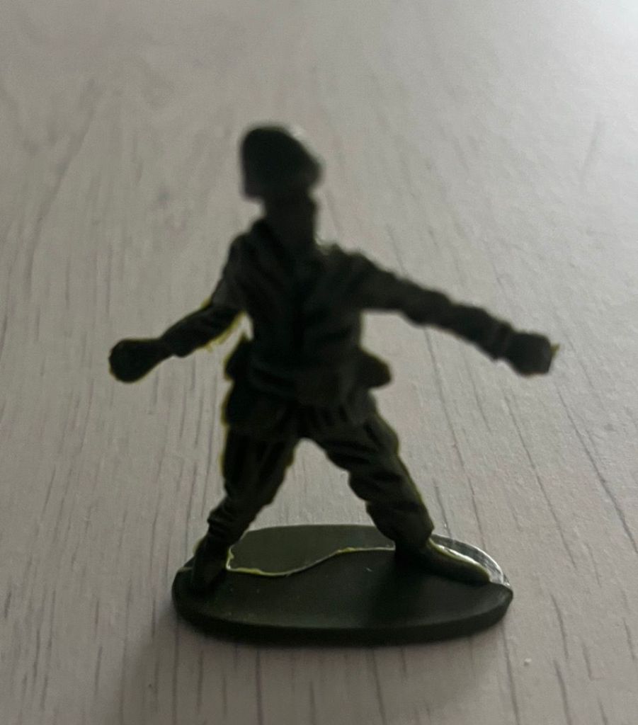 The toy solder given to Kevin by daughters, Mali and Nia.