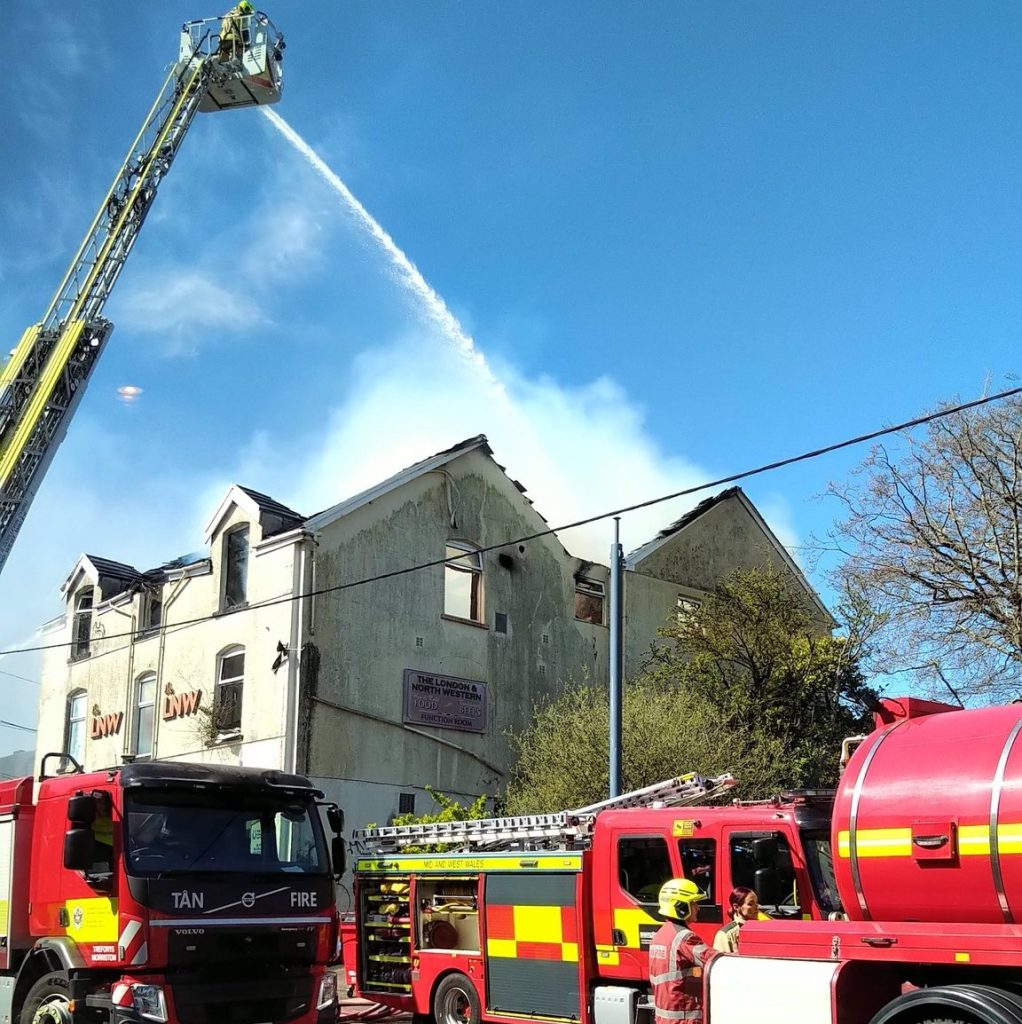 Fire at the former LMS Club on Sterry Road in Gowerton