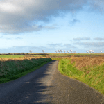 MOD photomontage showing the full DARC radar array on the skyline at Cawdor Barracks, seen from Trefgarn Owen to the north