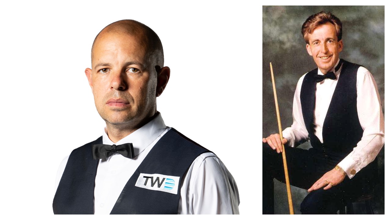 Barry Hawkins (left and the late Terry Griffiths (right)