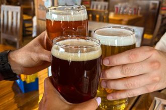 friends having glasses of beer