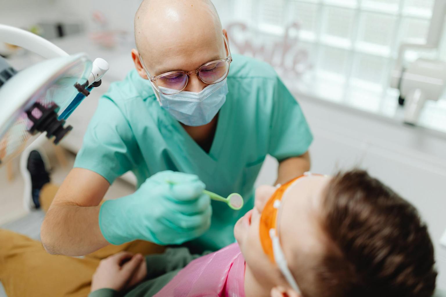 a dentist at work