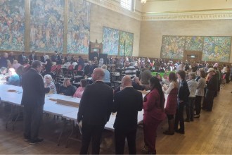The Gŵyr Abertawe Senedd election count at Swansea's Brangwyn Hall (Image: Swansea Council)