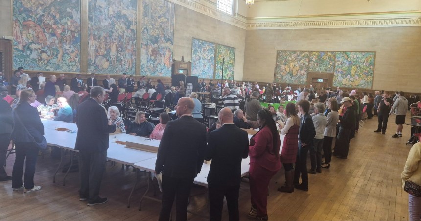 The Gŵyr Abertawe Senedd election count at Swansea's Brangwyn Hall (Image: Swansea Council)