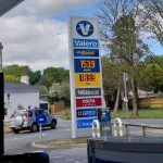 Petrol prices at Green Garage in Pembroke (Image: Lou Hillen)