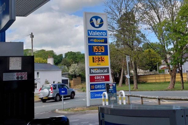 Petrol prices at Green Garage in Pembroke (Image: Lou Hillen)
