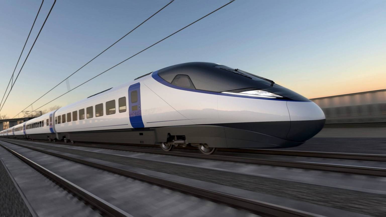 Artist's impression of high speed train set to travel on the new HS2 line between London and Birmingham (Image: HS2)