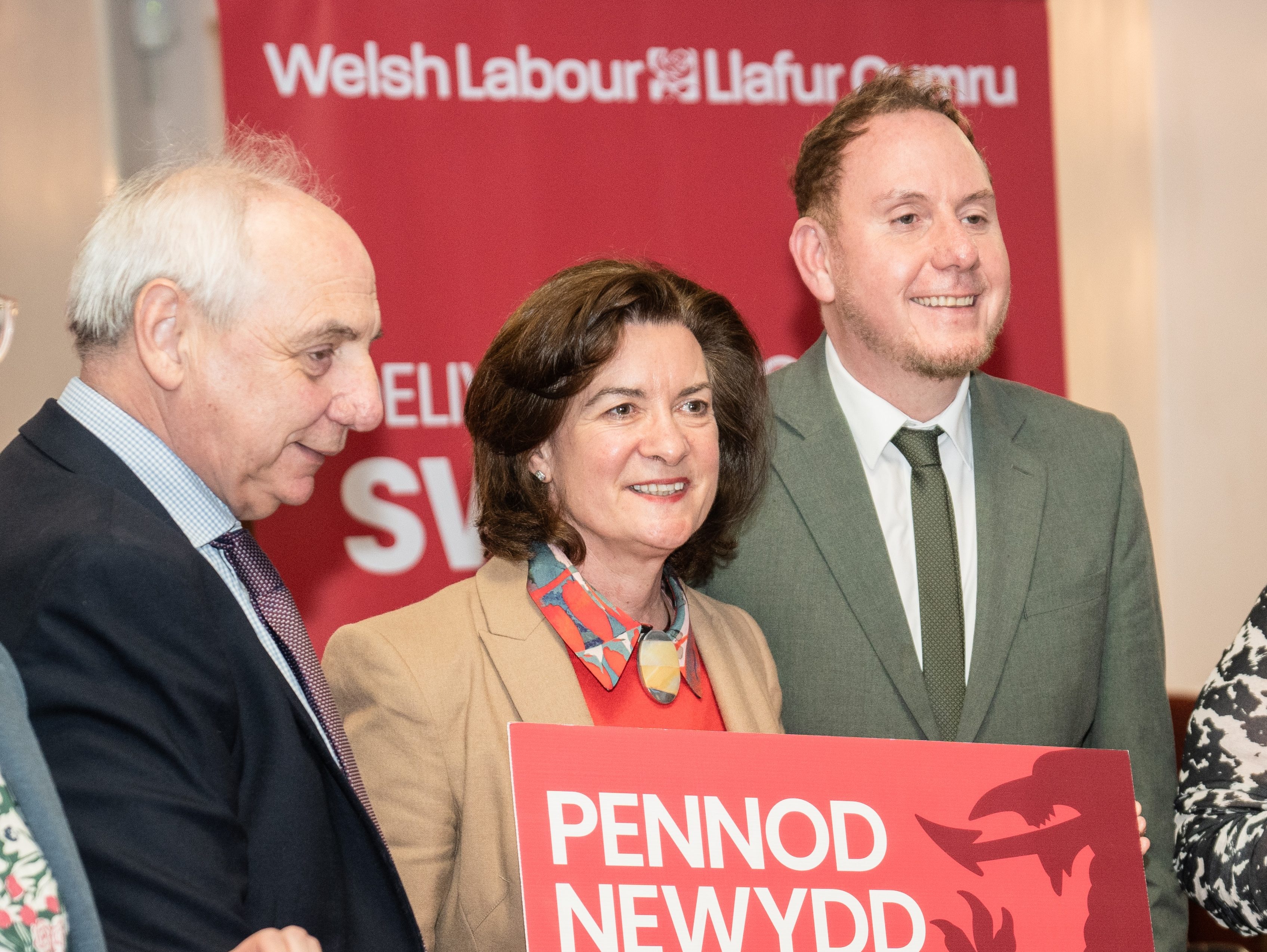 Mike Hedges MS, former Welsh Labour leader Eluned Morgan and Swansea Council leader Rob Stewart (Image: Welsh Labour)