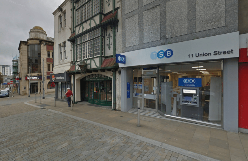 TSB bank on Union Street in Swansea (Image: Google Maps)