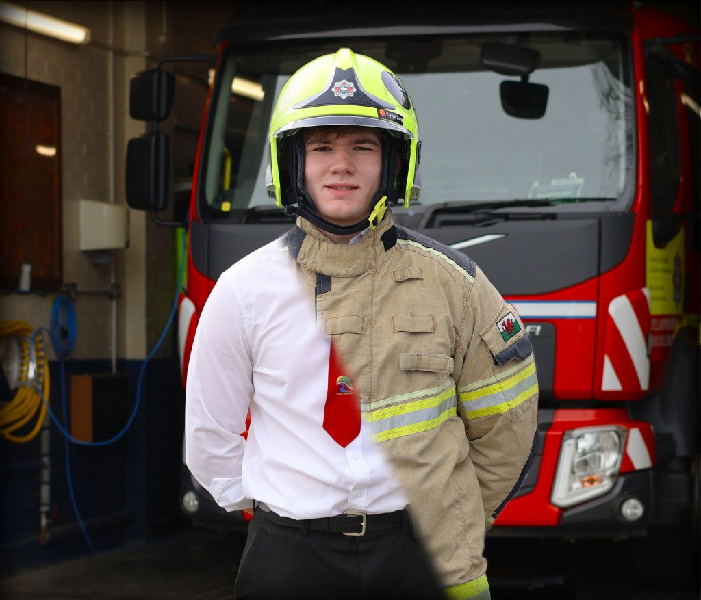 He’s 18, he’s doing his A-Levels, and his school lets him leave class to fight fires