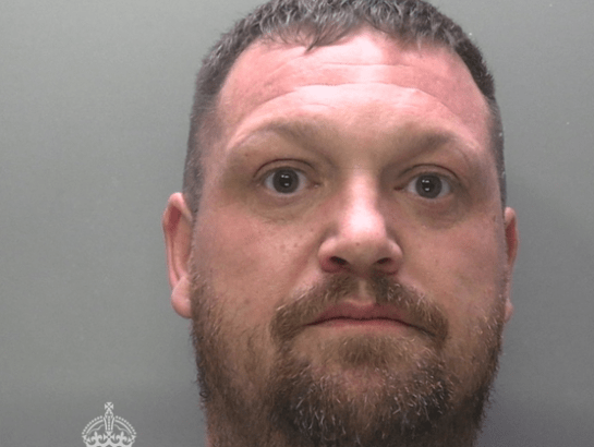 Police custody photograph of David Smith of Blaengwynfi, sentenced to four years and four months at Swansea Crown Court for stalking, dangerous driving, arson and possession of a bladed article.