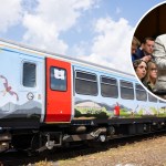 Heart of Wales Line train and Ann Davies MP