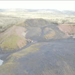 Glan Lash opencast coal mine viewed from above