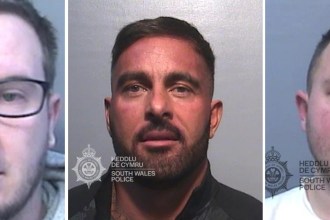 Police custody photographs of three men: Matthew Holloway, Ashley Harris and Joshua Sawyer.