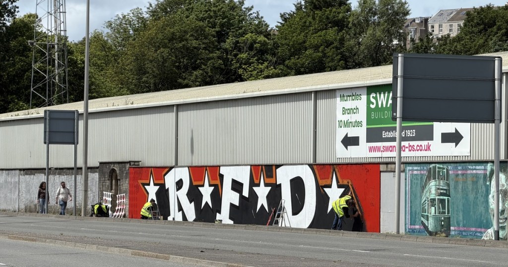 ST HELEN’S: ‘The legacy remains in place’ — giant graffiti tribute to Swansea legend RFD appears on stadium wall