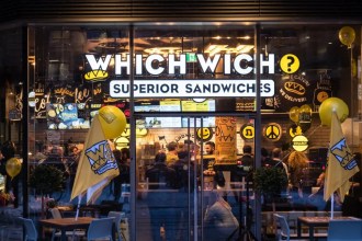 The exterior of a Which Wich sandwich restaurant