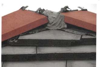 Poor quality roofing work with uneven tiles carried out by rogue trader Richard Murnane