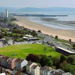 Aerial view of the St Helen's ground in Swansea