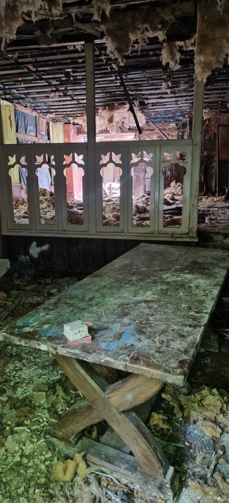 The ruined interior of a former pub, with insulation hanging from an exposed ceiling, debris across the floor and a decorative wooden screen.
Editorial suggestion: five Dulais Rock images is more than its two paragraphs can carry — I'd run the CAMRA exterior plus the sign, and hold the rest. That puts the piece at a healthy nine or ten inlines across five buildings, which for a visual round-up of this shape is a strength, not clutter — but if the page feels heavy in preview, the cut order is: interior, balcony, then one of the Theatre Elli pair.
One accuracy catch from the interior shot: it shows a decorative screen and hanging insulation — consistent with the copy — but nothing in our piece describes the interior, so its caption stands alone; no body change needed. And the credit trail is now complete across the whole piece: B&R (Elysium), your Facebook source (still needed: the page name for the Theatre Elli exterior, and the foyer shot's origin), Wikimedia/Geograph (Calfaria), Scott Phillips and Jonathan Edwards (Park), CAMRA and Marstons Adventures and Explores (Dulais Rock).
Once those two Theatre Elli credits land, the piece is fully built — body, sidebar, categories, tags, featured (drone shot recommended), ten-ish inlines with captions and alts, Yoast meta and both social teasers, all waiting on the paste.Dulais rock camra inlineImage · JPG Dulais rock sign inlineImage · JPG Dulais rock gable inlineImage · JPG Dulais rock balcony inlineImage · JPG Dulais rock interior inlineImage · JPG For the feature image, I'd like to do a 3 or 4 panel landscape image that shows some of the buildings. Separated by a thick white bar. Can you do that for me?Orchestrated multi-panel composite with precise crop coordinates and stylingOrchestrated multi-panel composite with precise crop coordinates and stylingDone — four panels at 1200×630, separated by 14px white bars, running left to right: Elysium facade, Theatre Elli's curved tower, Park Chapel from the air, and the Dulais Rock gable. That's one building per storyline — the two cinemas, the best chapel image, and the pub — and one per credit-holder, covering Swansea, Llanelli and Aberdulais in a single frame.
Each panel is a full-height vertical crop biased toward its building's focal point (the Elli tower and the chapel spire sit right-of-centre in their sources, the pub gable left, so the crops are shifted accordingly rather than blind-centred). The preview didn't render on my side, so the usual eyeball applies — if any panel's crop misses its mark, tell me which one and left/right, and it's a one-line fix. The one to check hardest is the Park Chapel panel: a 289px-wide slice of a drone shot is ambitious, and if the spire reads as clutter at that width, swapping that panel to the Calfaria exterior (a simpler, bolder shape from a huge source file) is the ready alternative.
Caption: Four of the five local buildings added to SAVE Britain's Heritage's at-risk register — the Elysium in Swansea, Theatre Elli and Park Congregational Chapel in Llanelli, and the Dulais Rock at Aberdulais. Images: B&R Urban Explorers UK / [Theatre Elli source] / Scott Phillips / CAMRA
Alt text: A four-panel composite showing a derelict Edwardian cinema facade, an Art Deco cinema tower, an aerial view of a ruined overgrown chapel, and an abandoned pub gable.
The composite credit line needs all four sources named since it's a mixed-rights image — which brings back the one loose end: the Theatre Elli exterior's Facebook page name still needs filling in above (and the foyer shot's origin for its inline caption). Once that's in, the piece is complete top to bottom: headline, standfirst, 18-paragraph body, sidebar, categories, tags, this featured image, the inline set with captions and alts, Yoast meta and both social teasers.Heritage at risk featuredImage · JPG 
