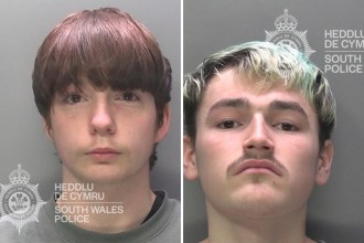 Custody photographs of Junior Evans and Kurtis James side by side