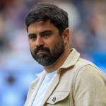 Swansea City head coach Vitor Matos on the touchline during a match