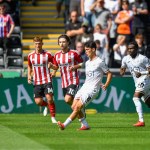 Swansea City winger Elijah Just in action during the Championship match against Sheffield United