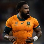 Australia wing Marika Koroibete looking on during a Wallabies match