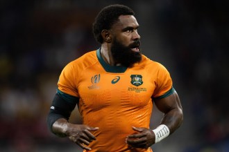 Australia wing Marika Koroibete looking on during a Wallabies match
